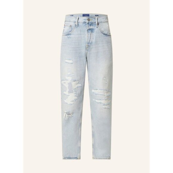 NWT Scotch & Soda Dean Loose Tapered Jean 31x34 Navy Denim Destroyed Distressed - Picture 1 of 12